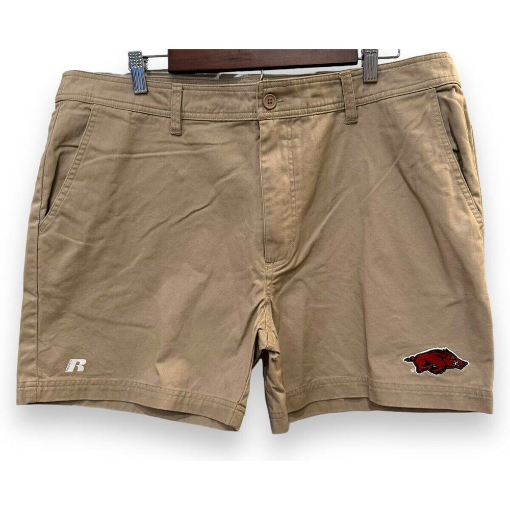 Arkansas Razorbacks Hogs UofA Mens L 36-38 Shorts Khakis Embroidery College NCAA